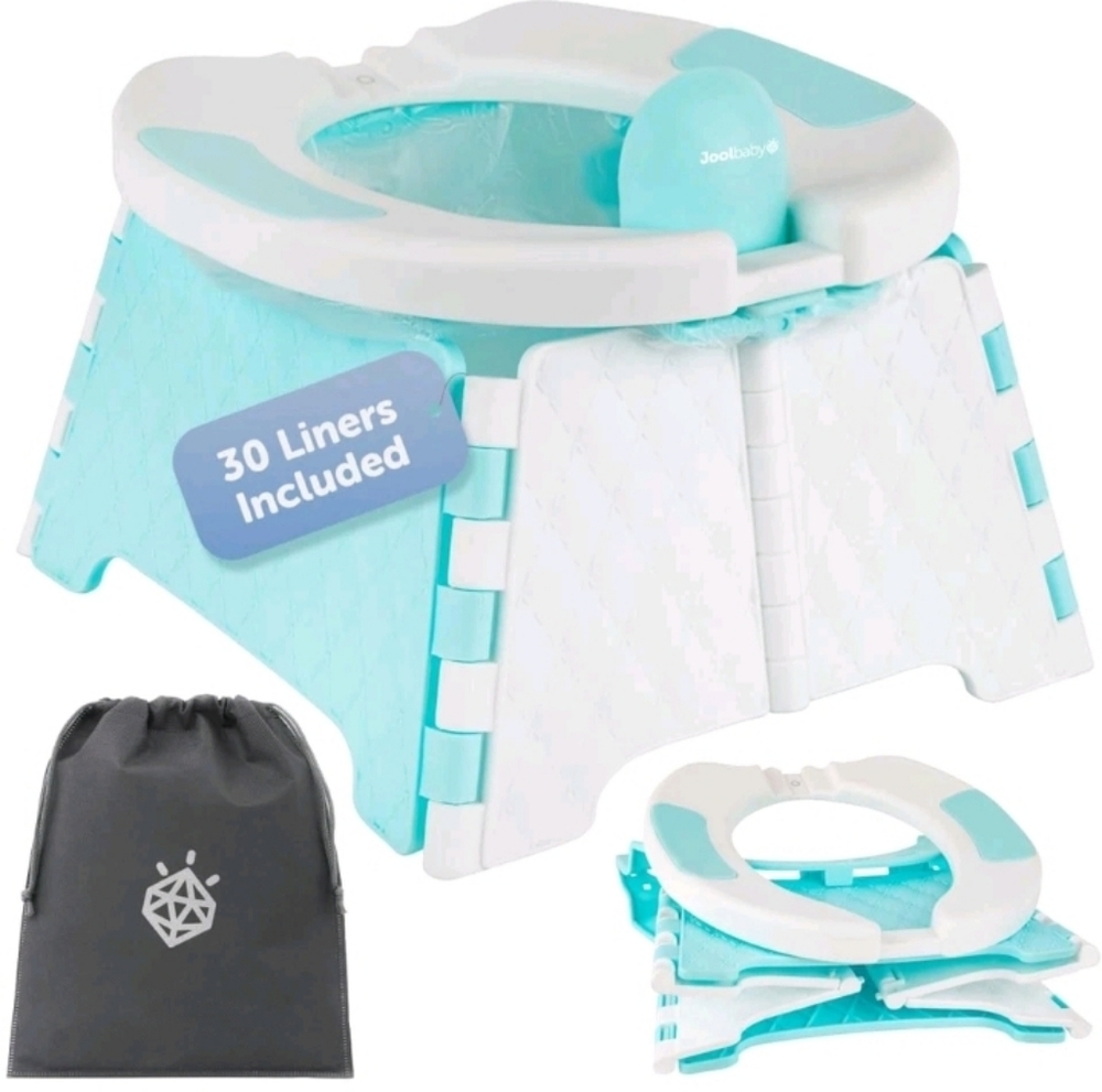 Jool Baby Portable Potty Training Chair Travel Bag & 30 Liners, Foldable NWOT